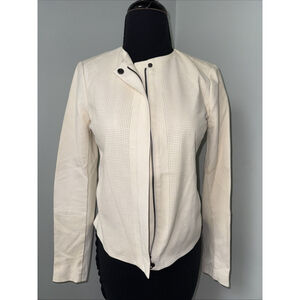 VINCE 100% Leather Zip Up Jacket Size XS